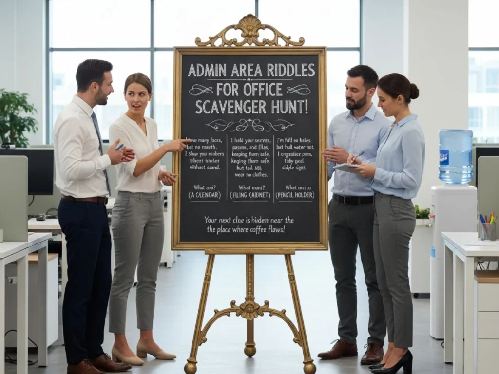 Admin Area Riddles for Office Scavenger Hunt