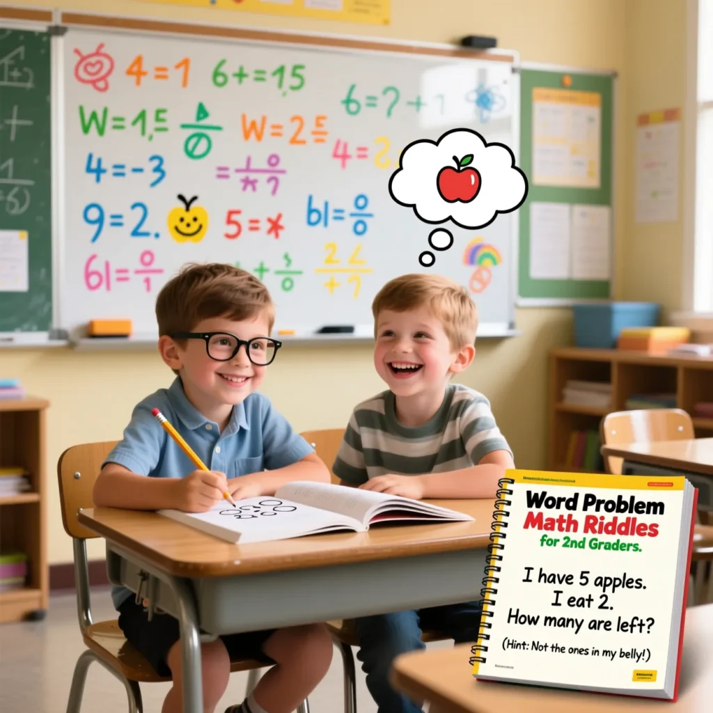 Word Problem Math Riddles for 2nd Graders