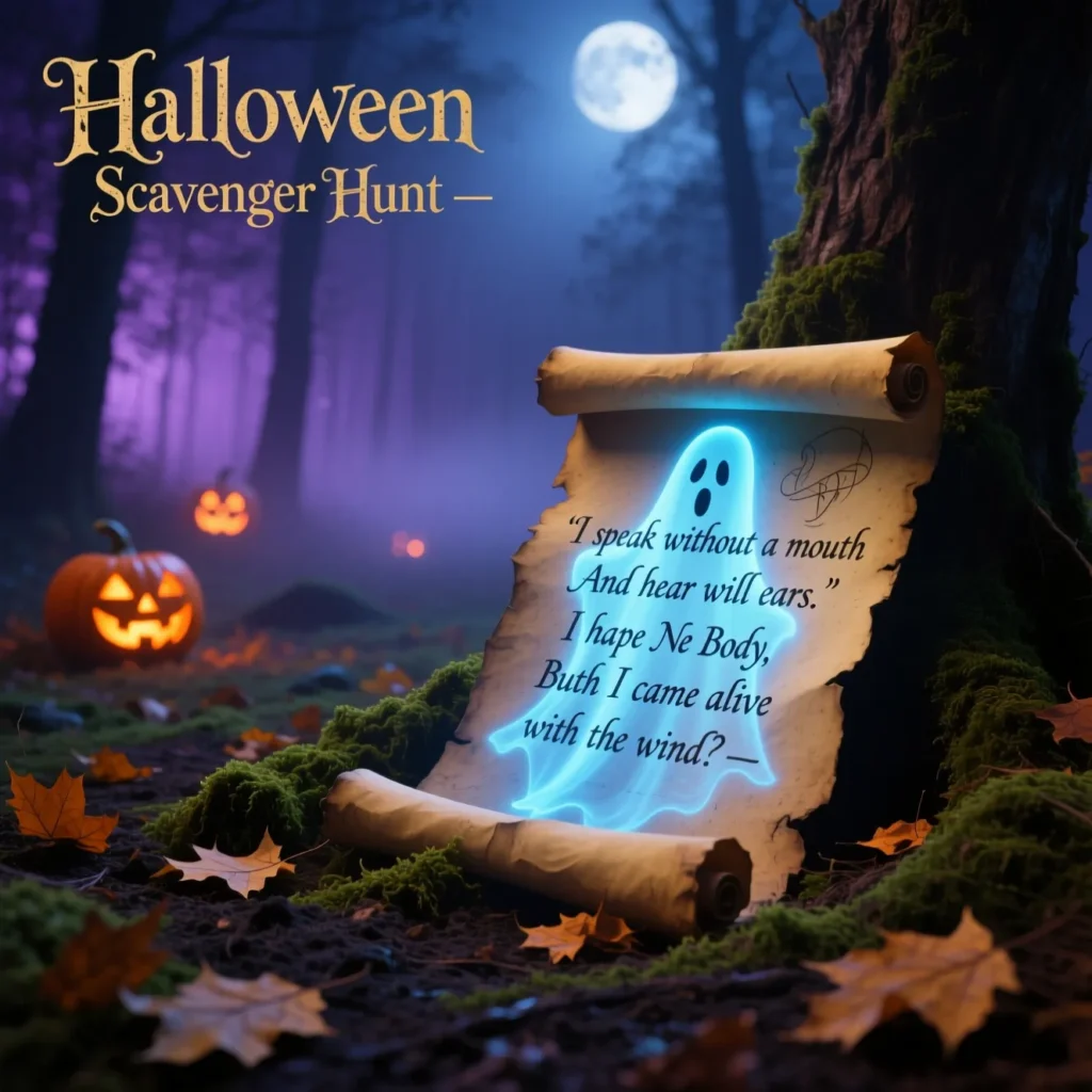 Ghostly Halloween Riddles for Scavenger Hunt