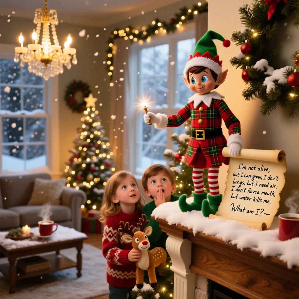 Holiday Themed Elf on the Shelf Riddles