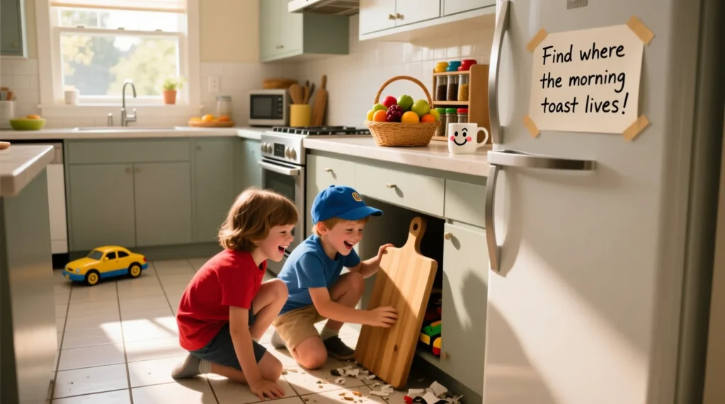 Kitchen Indoor Scavenger Hunt Riddles for Kids