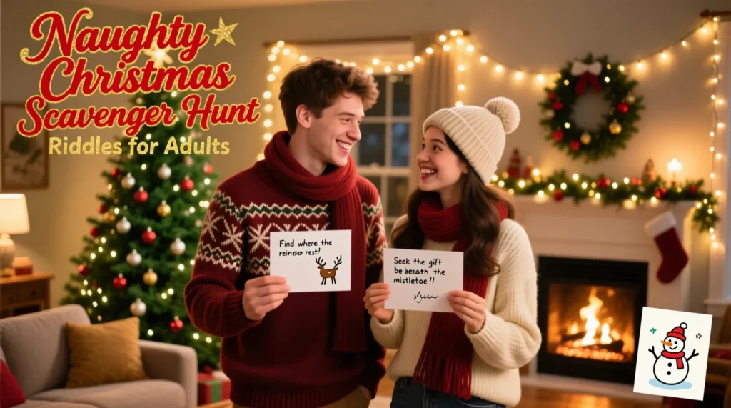 Naughty Christmas Scavenger Hunt Riddles for Adults