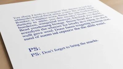 PS Mean in a Letter
